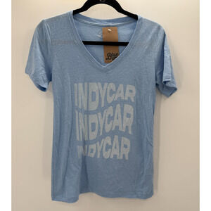IndyCar T Shirt Womens V Neck TriBlend Size Small Blue 84 New